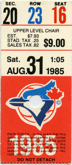 Game #1668 (Aug 31, 1985)