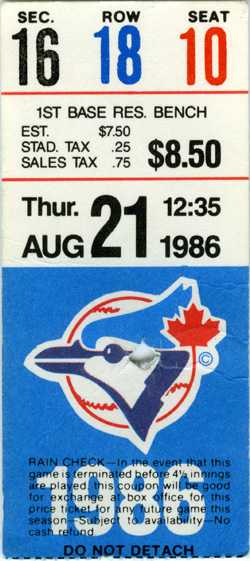 Game #1805 (Aug 21, 1986)
