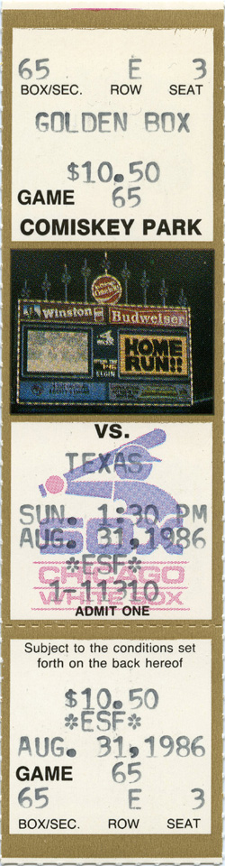 Game #1813 (Aug 31, 1986)
